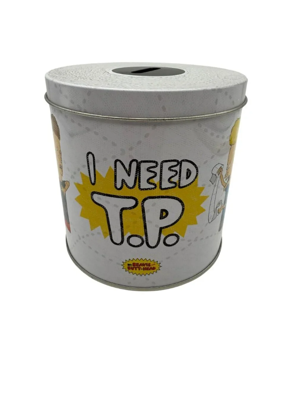 Beavis & Butt-Head Need TP Bunghole Cornholio Coin Bank Metal Tin MTV Mike Judge